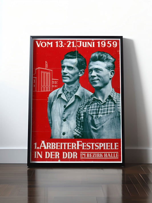 HISTORISCHES POSTER (A4 | A3 | A2 | A1) • 1. ARBEITERFESTSPIELE 1959