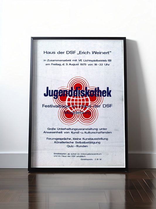 HISTORISCHES POSTER (A4 | A3 | A2 | A1) • DDR: JUGENDDISKOTHEK MAGDEBURG, 1973