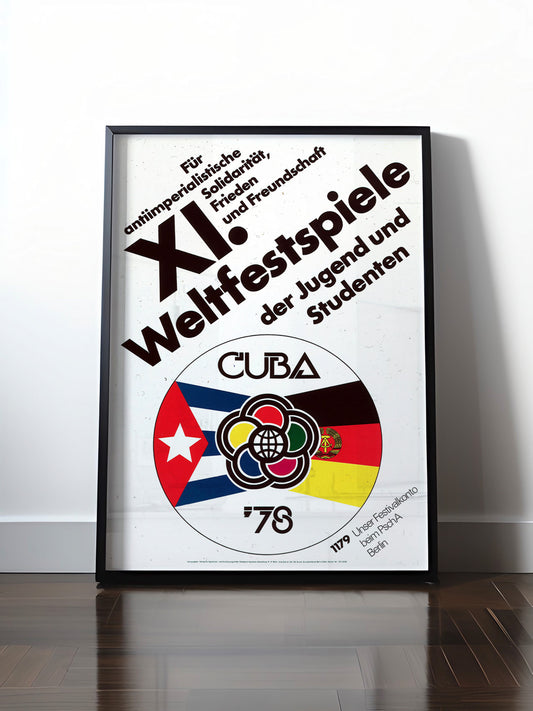 HISTORISCHES POSTER (A4 | A3 | A2 | A1) • DDR: 11. WELTFESTSPIELE DER JUNGEN IN KUBA 1978