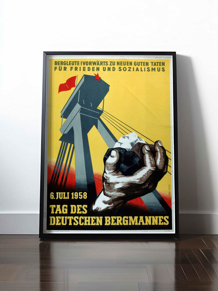 HISTORISCHES POSTER (A4 | A3 | A2 | A1) • 6. JULI 1958 - TAG DES DEUTSCHEN BERGMANNES