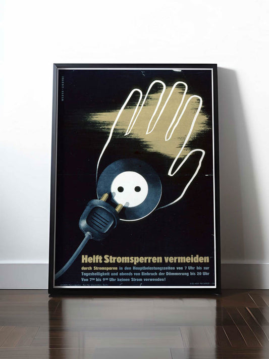 HISTORISCHES POSTER (A4 | A3 | A2 | A1) • HELFT STROMSPERREN VERMEIDEN