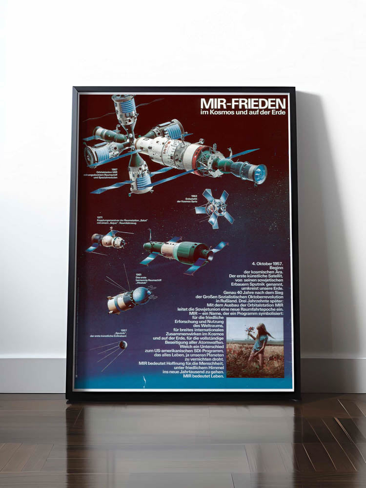 HISTORISCHES POSTER (A4 | A3 | A2 | A1) • MIR-FRIEDEN IM KOSMOS UND AUF DER ERDE