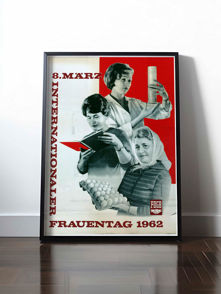 HISTORISCHES POSTER (A4 | A3 | A2 | A1) • INTERNATIONALER FRAUENTAG 8. MÄRZ 1962