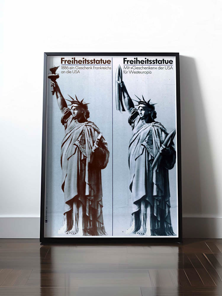 HISTORISCHES POSTER (A4 | A3 | A2 | A1) • FREIHEITSSTATUE, BOMBEN & GESCHENKE