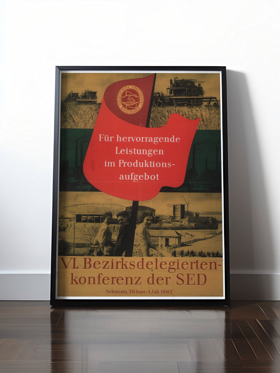 HISTORISCHES POSTER (A4 | A3 | A2 | A1) • DDR: BEZIRKSDELEGIERTEN-KONFERENZ 1962