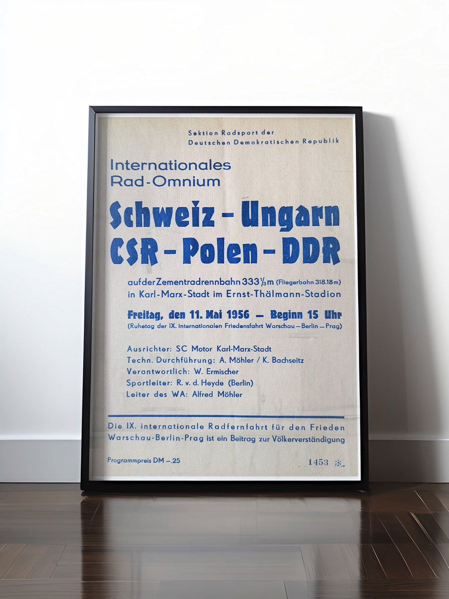 HISTORISCHES POSTER (A4 | A3 | A2 | A1) • DDR - FRIEDENSFAHRT 1956