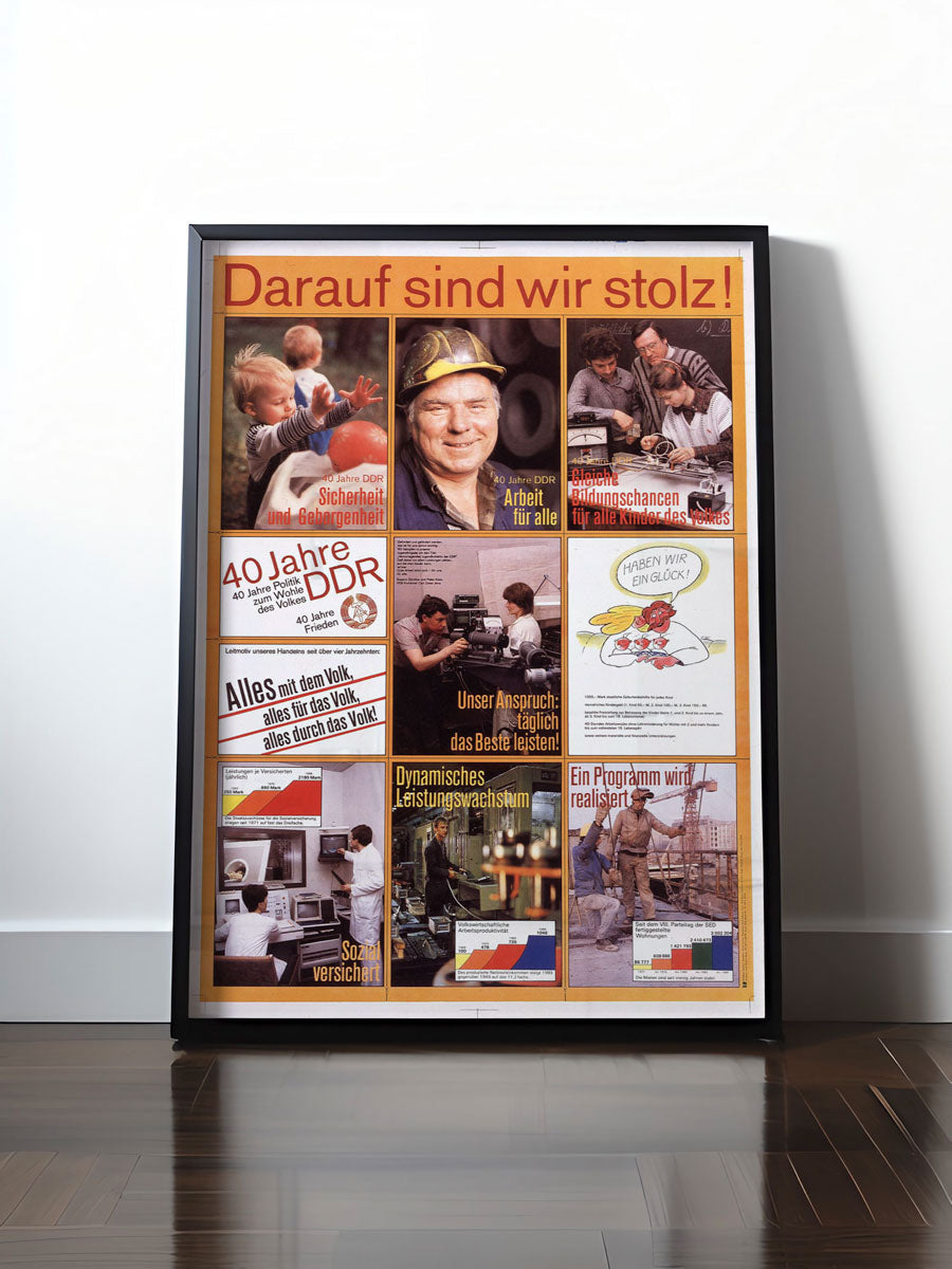 HISTORISCHES POSTER (A4 | A3 | A2 | A1) • 40 JAHRE DDR - DARAUF SIND WIR STOLZ