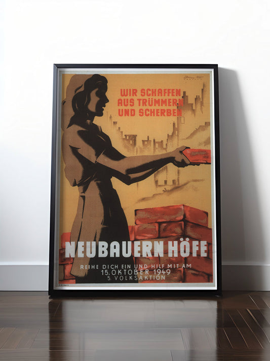 HISTORISCHES POSTER (A4 | A3 | A2 | A1) • DDR: NEUBAUERN-HÖFE