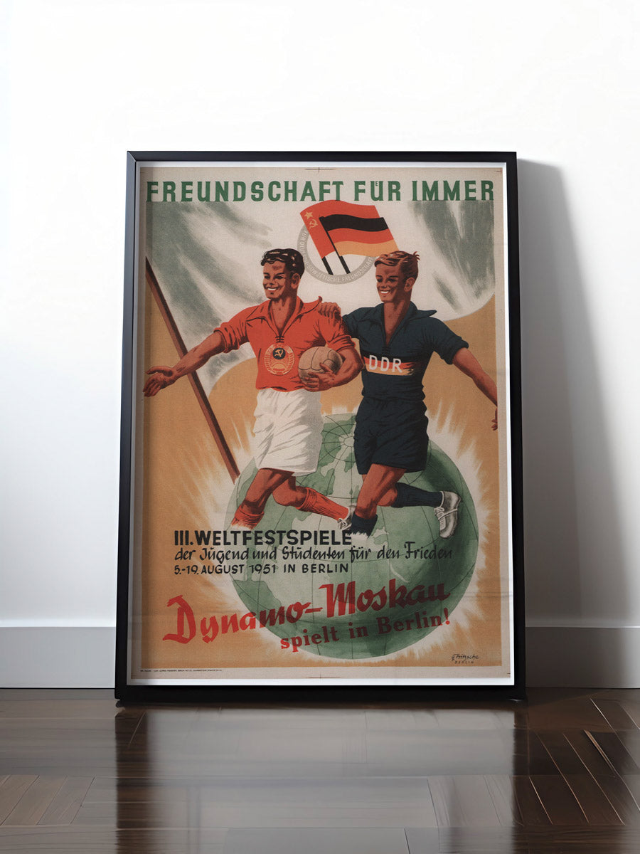 HISTORISCHES POSTER (A4 | A3 | A2 | A1) • DDR: DYNAMO MOSKAU IN BERLIN