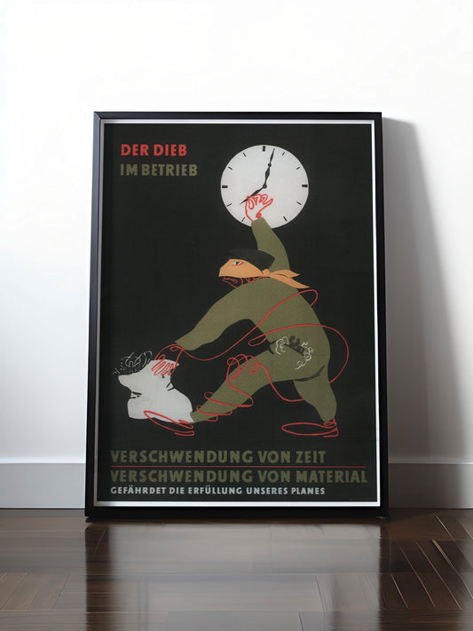 HISTORISCHES POSTER (A4 | A3 | A2 | A1) • DDR: DER DIEB IM BETRIEB